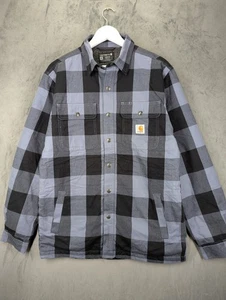 Carhartt Lumberjack Shirt Jacket Size Medium Relaxed Fit Sherpa Lined Flannel  - Picture 1 of 11