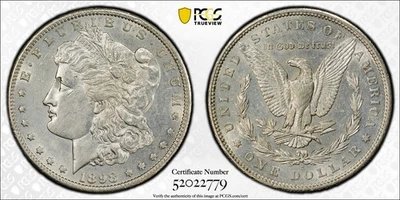 Серебряный Моргановский доллар 1898 S $1-PCGS подлинный AU чистка деталей (#1080) - Изображение 1 из 4