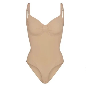 Skims L/XL Sculpting Brief Bodysuit Ochre Brown Shapewear Slimming NWOT MSRP 72 - Foto 1 di 5