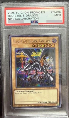 PSA 9 Yugioh Red-Eyes Black Dragon Nike Worlds Promo NKC1-EN002 Collaboration - Image 1 of 2