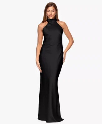 Vestido largo para mujer XSCAPE con cuello atado negro talla 6 $279 Foto 1 de 4