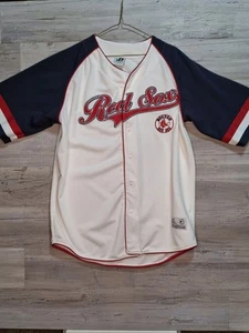 Dynasty Boston Red Sox Trikot Herren Large weiß mit Knopfleiste MLB RN 77386 - Bild 1 von 6