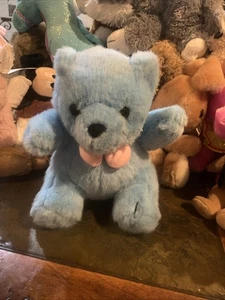 VTG Blue Teddy Bear Plush  Dan Brechner Stuffed Animal Rare HTF - Picture 1 of 2