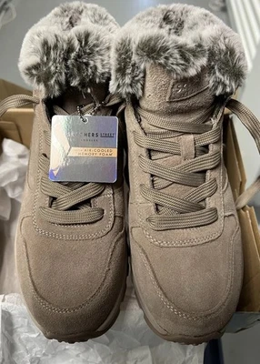 Skechers Street Uno Rugged Wintriness Dark Taupe Women's Sneaker Boots-Sz 8 NIB - Image 1 of 4