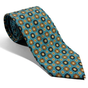 Light Blue Floral Ancient Madder Silk Tie (Handmade in Italy) - Picture 1 of 4