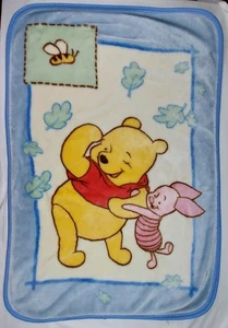 Disney Winnie the Pooh & Piglet Blustery Day Baby Blanket 30x44 Throw Bee Soft - Picture 1 of 7