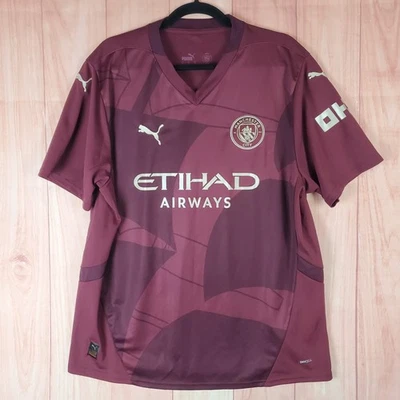 Puma Drycell Manchester City Football Club 24/25 Jersey Mens XL Red Graphic - Image 1 of 4