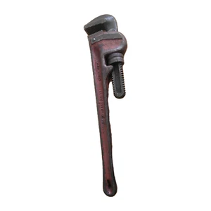VINTAGE 18" Ridgid ADJUSTABLE PIPE WRENCH HAND TOOL Made In The USA Red - Picture 1 of 10