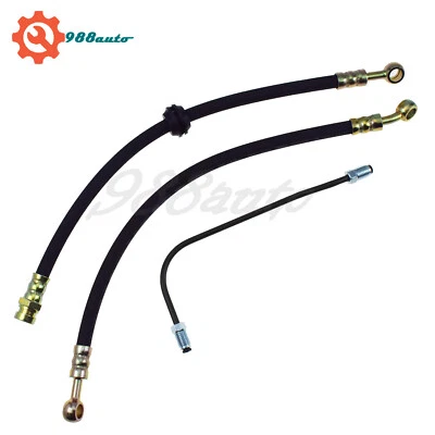3PCS Upper Lower Brake Hose & Pipe Kit For Honda CB350/360/400F/450K/500/550/750 - Image 1 of 4