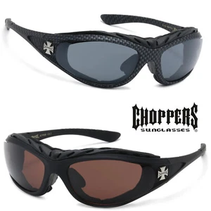 Choppers Padded Foam Wind Resistant Sunglasses Motorcycle Riding Glasses - Picture 1 of 11