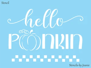 Hello Punkin STENCIL Pumpkin Outline Fall Autumn Harvest Farmhouse DIY Art Signs - Picture 1 of 7