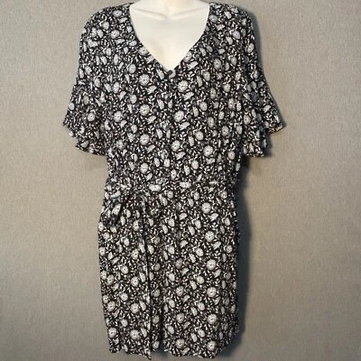 Pantalones Cortos LOFT Mameluco Azul Floral Cuello en V Mangas Cortas - Nuevos con Etiquetas Talla L Foto 1 de 4