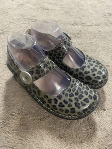 Alegria PAL-406 Leopard Print Leather Shoes Mary Jane Clogs 36 - Picture 1 of 10