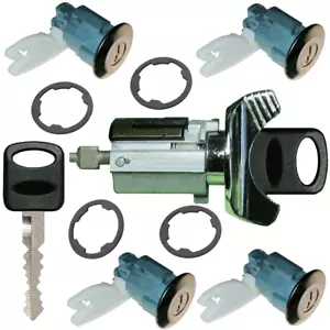 Ford Van Ignition Key Switch Lock Cylinder & Four Door Chrome Tumbler Set 2 Keys - Foto 1 di 3