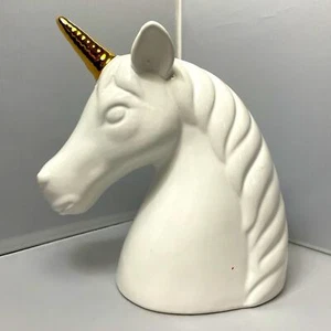 Einhorn Bank in Keramik Weiß & Gold - Bild 1 von 7