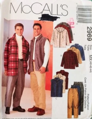 McCall's Men's Coat-Vest-Pants Pattern #2869 UNCUT Size 40-42-44 - Image 1 of 2