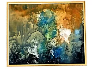 VINTAGE ABSTRAKTES GEMÄLDE SIGNIERT "MOLLY SALTMAN" (1915-2010) GERAHMT - Bild 1 von 7