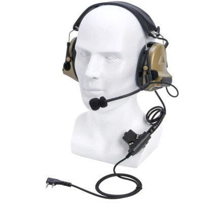 U94 PTT Tactical Headset Noise Reduction Headphone for Baofeng Kenwood HYT TYT  - Image 1 of 4