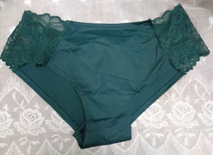 Vtg Women's PINK VICTORIA'S SECRET Extra Low Rise Cheekster DARK FOREST GREEN L - Picture 1 of 5