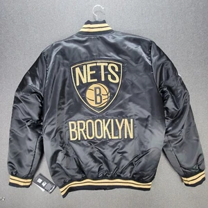 Starter Black Label 75th Anniversary Brooklyn Nets Black Gold Jacke S - Bild 1 von 12