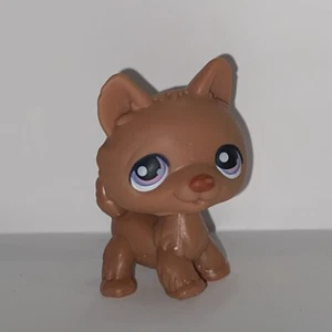 Littlest Pet Shop #39 Brown Husky Dog Purple Eyes 2006 - Picture 1 of 3
