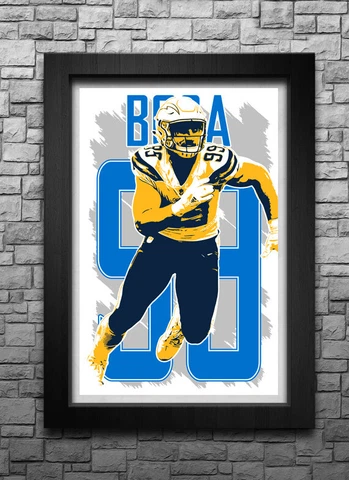 JOEY BOSA art print/poster LOS ANGELES CHARGERS FREE S&H! JERSEY Cover