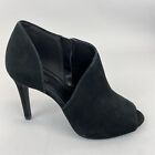 Michael Kors Elodie Black Leather Suede Side CutOut Zip Up Bootie Boots US9 UK7