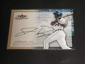 TARJETA DE BÉISBOL FIRMADA AUTÉNTICA CERTIFICADA FLEER DE JERMAINE DYE ROYALS AUTÓGRAFA - Imagen 1 de 2
