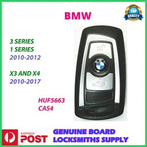 GENUINE BMW KEY 3 BUTTON SUITS 3 SERIES 1 SERIES 2010-2012 HUF5663 CAS4 GREY - Picture 1 of 4