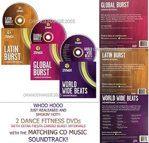 ZUMBA Fitness 2 DVD Latin+Global Burst+The Matching Music CD FunEasy Weight Loss - Picture 1 of 1