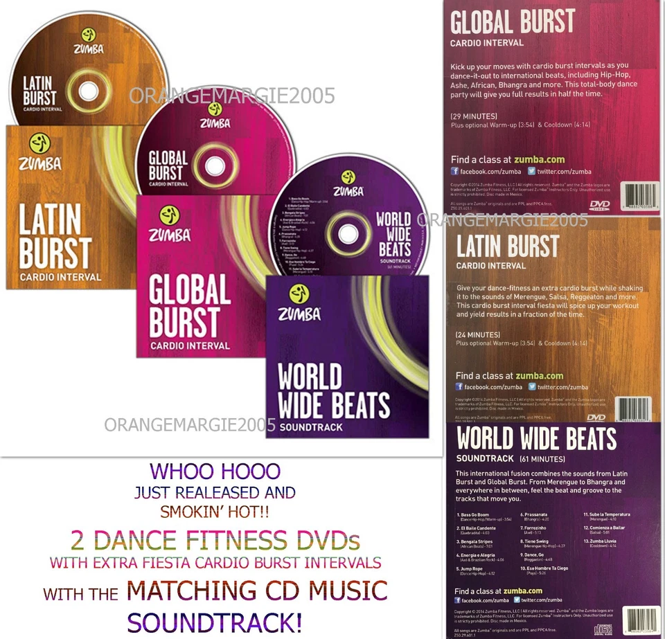 ZUMBA Fitness 2 DVD Latin+Global Burst+The Matching Music CD FunEasy Weight Loss - Image 1 of 1