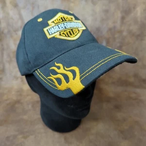 Harley Davidson Motorcycles Baseball Mütze Cap Schwarz Gelb Flammen One Size - Bild 1 von 10