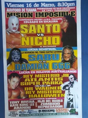Póster Lucha Libre #18 Santo V Psicosis. Sabu V Damian. Ecw Cmll Wwerey Mysterio Foto 1 de 4