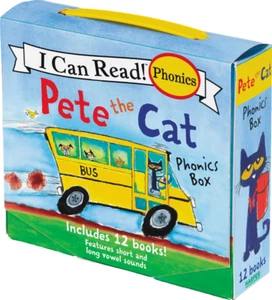 Pete the Cat Childrens Kids Books Phonics I Can Read Box Gift Set Lot 12 - Picture 1 of 5