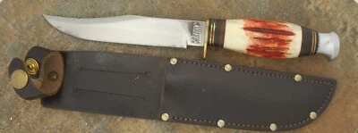 ANTIQUE SHEFFIELD J. NOWILL & SONS STAG HUNTING KNIFE WITH ORIG/SHEATH - Image 1 of 4