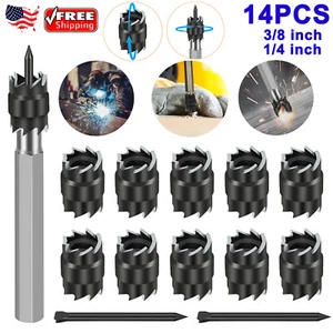 14Pcs 3/8" Double Sided Spot Weld Cutter Remover Drill Bit Welder Cut Rotary Kit - Picture 1 of 12