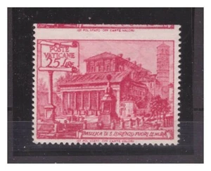 VATICANO  1949 -  BASILICHE   25 LIRE  NON DENTELLATO   IN ALTO   NUOVO  **  MNH - Picture 1 of 1