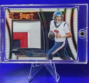 CJ STROUD 2023 Select #SWA-CST Texans Rookie Swatch 3 Color White Prizm SP /75 - Picture 1 of 9