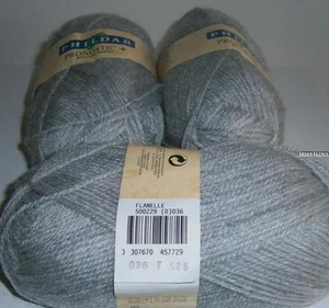 PHILDAR PRONOSTIC PLUS - LOT OF 5 BALLS-COLOR LIGHT GREY DK.WEIGHT - Picture 1 of 1