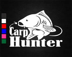 CARP HUNTER FISHING SPORT VINYL DECAL STICKER CAR/VAN/WALL/DOOR/LAPTOP/WINDOW - Picture 1 of 7