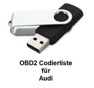 Codierliste OBD2 Codierung geeignet für Audi diverse 80 100 A2 A3 A4 A6 A8 TT - Bild 1 von 1