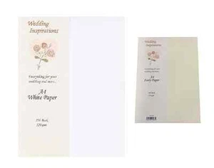 100 x A4 SHEETS 120gsm THICK CRAFT BUSINESS WEDDING PAPER WHITE OR IVORY CREAM - Imagen 1 de 3
