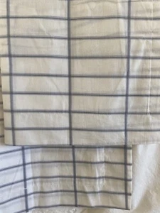 Ikea 2 King pillow case shams NWOT white blue checked windowpane grid pattern - Picture 1 of 8