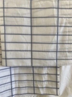 Ikea 2 King pillow case shams NWOT white blue checked windowpane grid pattern - Image 1 of 4