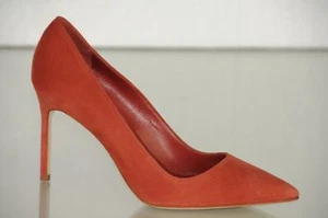 Nuevos zapatos de salón Manolo Blahnik BB 90 gamuza especias ladrillo coñac marrón naranja 38 40 - Imagen 1 de 20