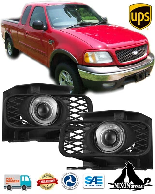 Pair Fog Lights for 1999-2003 Ford F-150 Expedition Halo Projector Driving Lamps — 第 1/4 张图片