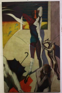 Dipinto quadro firmato Voltolina "Trasfigurazione" 1978 74 x 120 painting oil - Foto 1 di 6