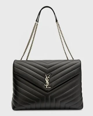 Bolso Saint Laurent YSL Monograma LouLou Grande Acolchado Chevron Cadena de Hombro $3450 Foto 1 de 4
