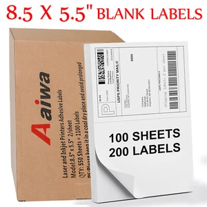 220-11000 8,5x5,5 etiquetas de envío media hoja autoadhesiva para tinta láser - Imagen 1 de 22