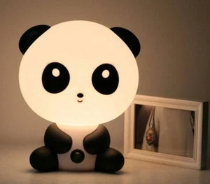 Cartoon Panda Bear Baby Room Bear Cartoon Night Sleeping Light Lamp Black+white - Picture 1 of 4